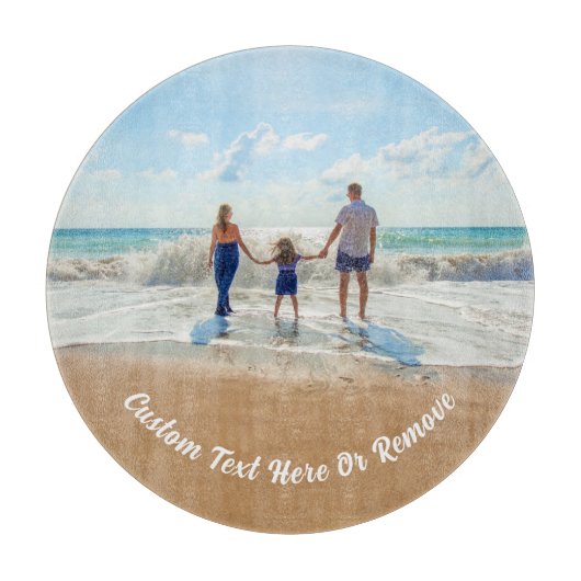 Ihr Foto-Zuschnitt mit benutzerdefiniertem Text Schneidebrett (Vorderseite)