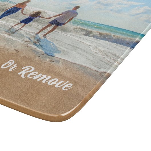 Ihr Foto-Zuschnitt mit benutzerdefiniertem Text Schneidebrett (Ecke)