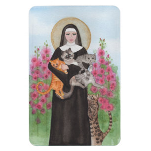 IHR FOTOVORLAGE - St. Gertrud mit Katzen Heilige Magnet