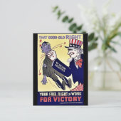 Ihr Freies Recht auf Arbeit Postkarte (Stehend Vorderseite)