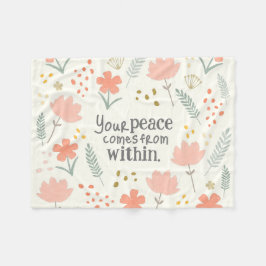 Ihr Frieden kommt von innen - inspirierendes Zitat Fleecedecke