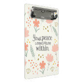Ihr Frieden kommt von innen - inspirierendes Zitat Mini Klemmbrett (Schrägansicht)