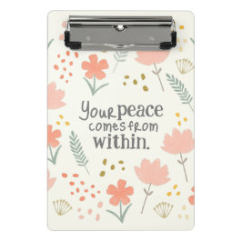 Ihr Frieden kommt von innen - inspirierendes Zitat Mini Klemmbrett