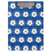 Ihr Fußballteam in Blau. Fußballtrainer Klemmbrett (Vorderseite)