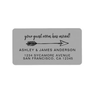 Ihr Gästezimmer hat eine graue neue Adresse Adressaufkleber