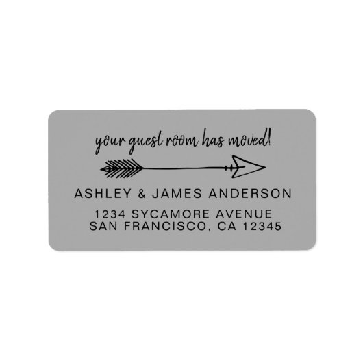Ihr Gästezimmer hat eine graue neue Adresse Adressaufkleber (Vorne)