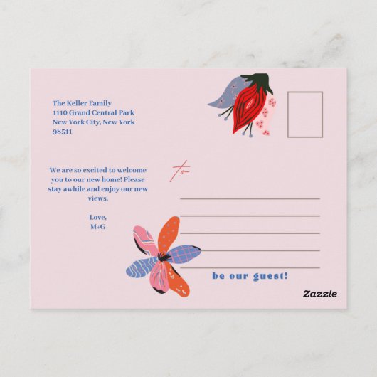 Ihr Gästezimmer hat sich verschoben - Ankündigung Postkarte (Rückseite)