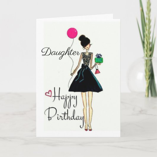 **IHR GEBURTSTAG!!!** "DAUGHTER" KARTE (Vorderseite)