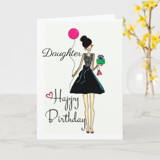 **IHR GEBURTSTAG!!!** "DAUGHTER" KARTE (Gelbe Blume)