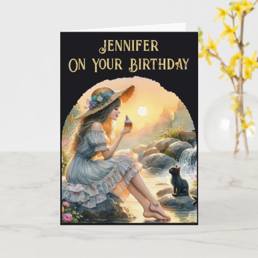 Ihr Geburtstag Karte (Gelbe Blume)