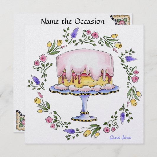 Ihr Geburtstag / Mittagessen / Party Einladung - S (Vorne/Hinten)