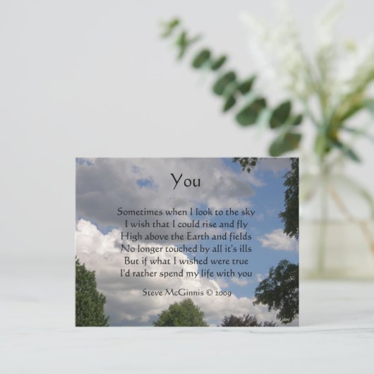 Ihr Gedicht Postkarte (Stehend Vorderseite)