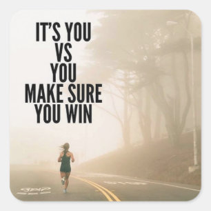 Ihr gegen euch - Frauenarbeit Motivierend Quadratischer Aufkleber