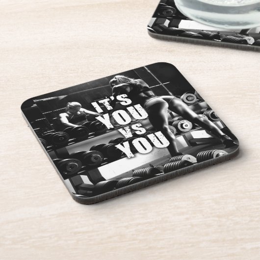 Ihr gegen euch - Frauenarbeit Motivierend Untersetzer (Linke Seite)