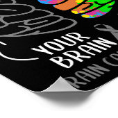 Ihr Gehirn mein Gehirn Hirntumor Graue Schleife Poster (Ecke)