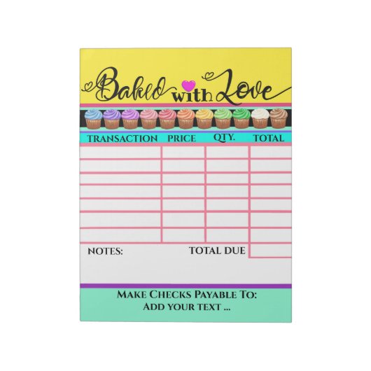 Ihr Gepäck mit Liebe-Rechnung Notepad Notizblock (Rotiert)