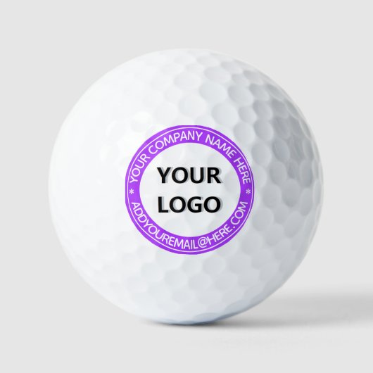 Ihr Geschäft-Logo Benutzerdefinierter Text Stempel Golfball (Vorderseite)
