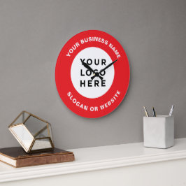 Ihr Geschäft-Logo Einfach und Professionell Rot Große Wanduhr