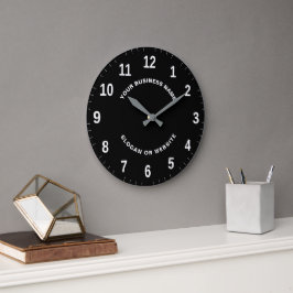 Ihr Geschäft-Logo Einfach und professionell Schwar Große Wanduhr
