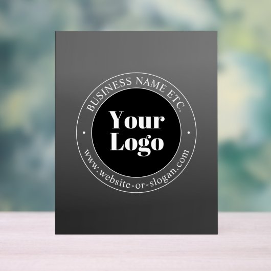 Ihr Geschäft-Logo oder Design & bearbeitbarer Text Acrylschild (Neutral)