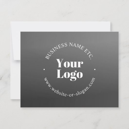 Ihr Geschäft-Logo oder Design & bearbeitbarer Text Dankeskarte (Vorderseite)