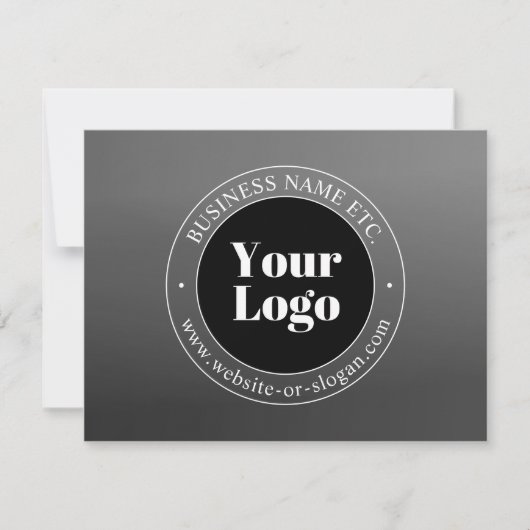 Ihr Geschäft-Logo oder Design & bearbeitbarer Text Dankeskarte (Vorderseite)