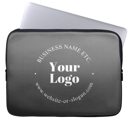 Ihr Geschäft-Logo oder Design & bearbeitbarer Text Laptopschutzhülle (Vorderseite)