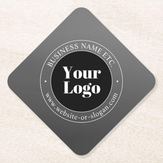 Ihr Geschäft-Logo oder Design & bearbeitbarer Text Untersetzer (Vorderseite)