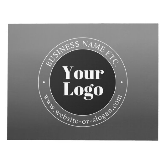 Ihr Geschäft-Logo oder Design und bearbeitbarer Te Notizblock (Vorderseite)