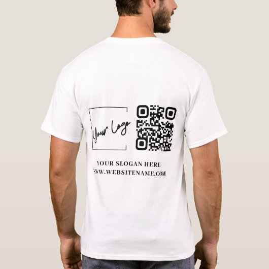 Ihr Geschäft-Logo QR-Code Benutzerdefiniert T-Shirt (Rückseite)