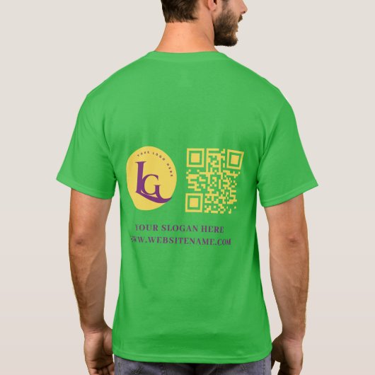 Ihr Geschäft-Logo QR-Code Benutzerdefiniert T-Shirt (Rückseite)