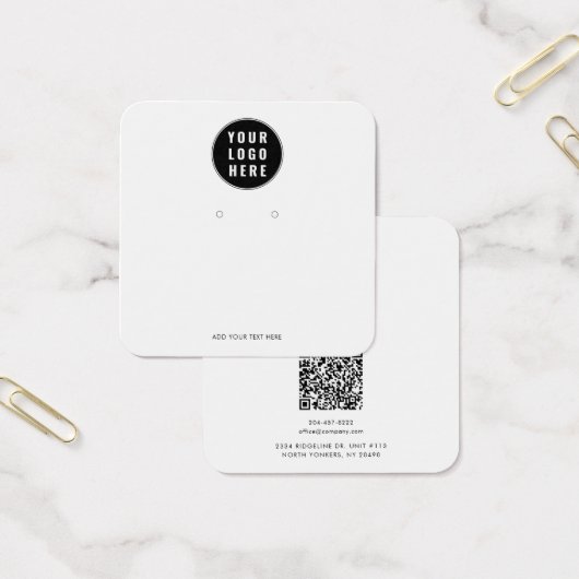Ihr Geschäft-Logo QR-Code-Ohrhänger-Anzeige Karte (Büro)
