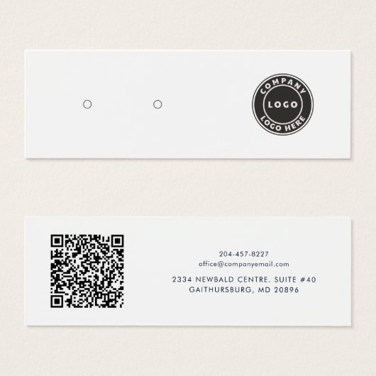Ihr Geschäft-Logo QR-Code-Ohrhänger-Anzeige Karte (Vorne & Hinten)