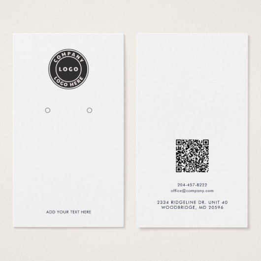 Ihr Geschäft-Logo QR-Code-Ohrhänger-Anzeigekarte (Vorne & Hinten)