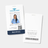 Ihr Geschäft-Logo QR-Code RN-Krankenschwester-Foto Ausweis (Vorder- & Rückseite)