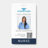 Ihr Geschäft-Logo QR-Code RN-Krankenschwester-Foto Ausweis (Vorderseite)