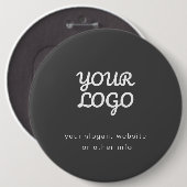 Ihr Geschäft-Logo & Text | Stylisch Dunkelgrau Button (Vorne & Hinten)