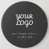 Ihr Geschäft-Logo & Text | Stylisch Dunkelgrau Button (Vorderseite)