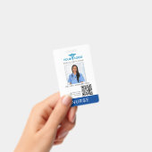 Ihr Geschäft-Logo und QR-Code Krankenschwester Fot Ausweis (Handheld)