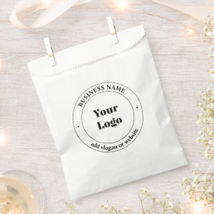 Ihr Geschäft-Logo & Werbetext Weiß Geschenktütchen