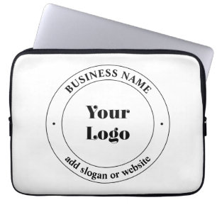 Ihr Geschäft-Logo & Werbetext Weiß Laptopschutzhülle