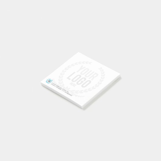 Ihr Geschäfts-Logo verblaßte Hintergrund | Post-it Klebezettel (angewinkelt)