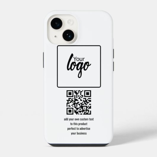 Ihr Geschäftslogo QR-Code und Text iPhone Hülle (Rückseite)