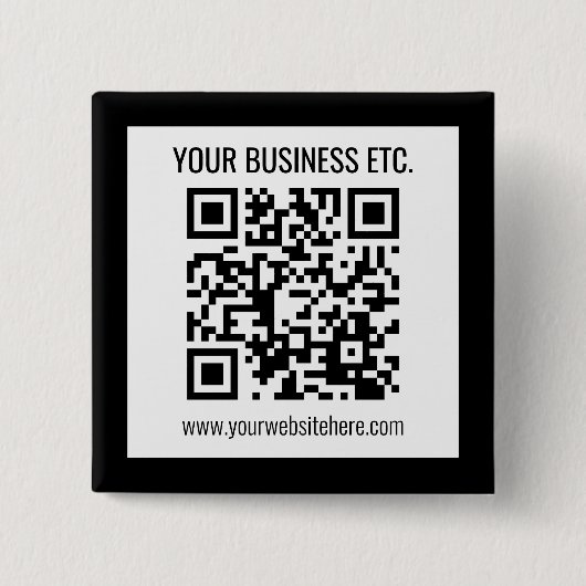 Ihr Geschäftsname & editierbarer QR-Code Button (Vorderseite)