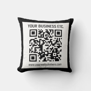 Ihr Geschäftsname & editierbarer QR-Code Kissen