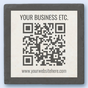 Ihr Geschäftsname & editierbarer QR-Code Steinuntersetzer