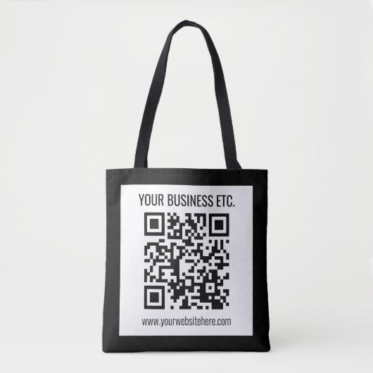 Ihr Geschäftsname & editierbarer QR-Code Tasche (Vorderseite)