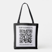 Ihr Geschäftsname & editierbarer QR-Code Tasche (Rückseite)