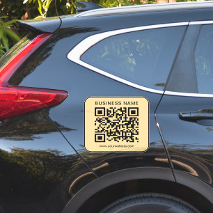Ihr Geschäftsnamen-URL-QR-Code groß in Schwarz und Aufkleber
