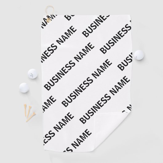 Ihr Geschäftsnamensmuster | Schwarz/Weiß Golfhandtuch (Insitu)